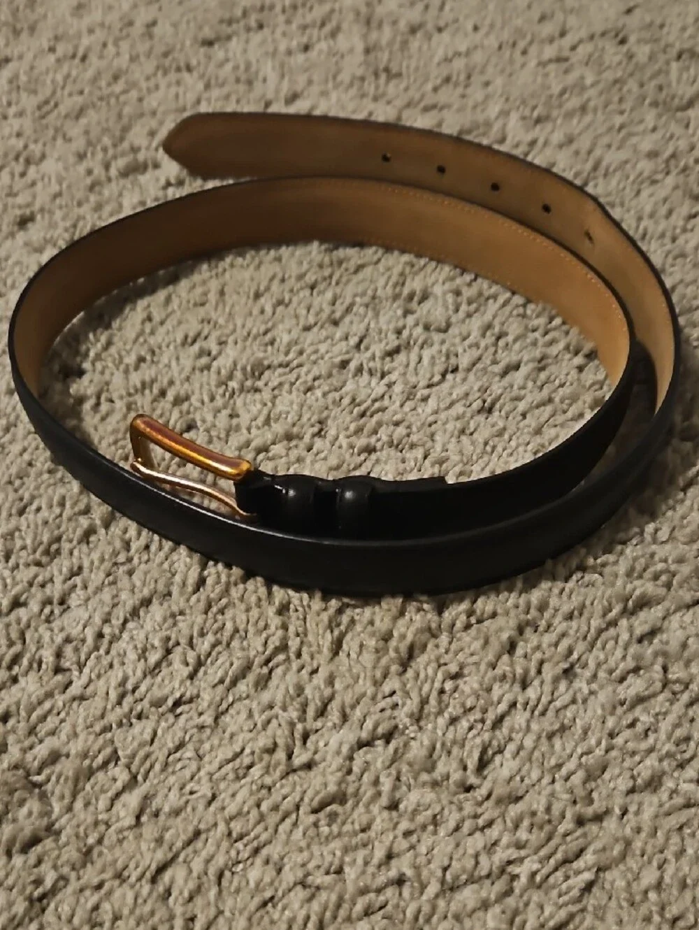 J. Crew Black Leather Belt with Gold Buckle - Picture 4 of 4